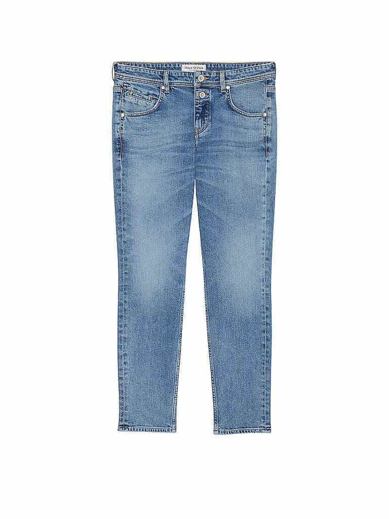 5-Pocket-Jeans MARC O'POLO "aus Bio-Baumwoll-Mix", Damen, Gr. 32, Länge 32, blau (very light blau wash), Obermaterial: 98% Baumwolle, 2% Elasthan, unifarben, loose fit knöchellang, Jeans 5-Pocket-Jeans